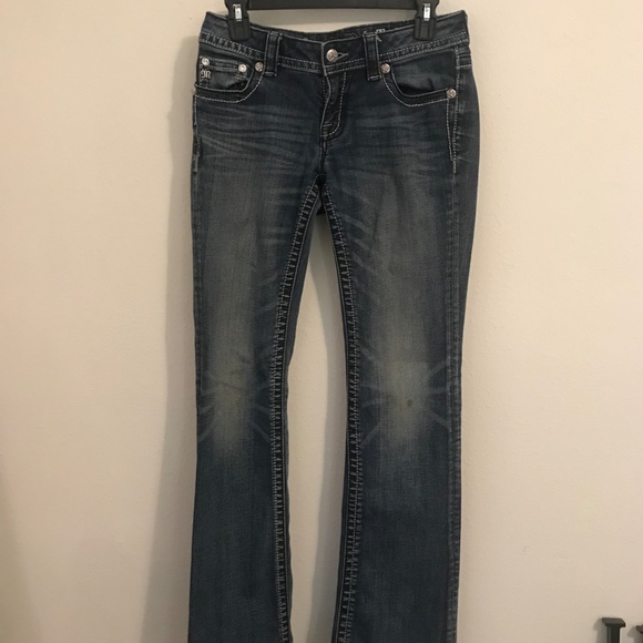 Miss Me Boot Cut Jeans. Embellished Bling! Size 28...Long - Picture 2 of 8